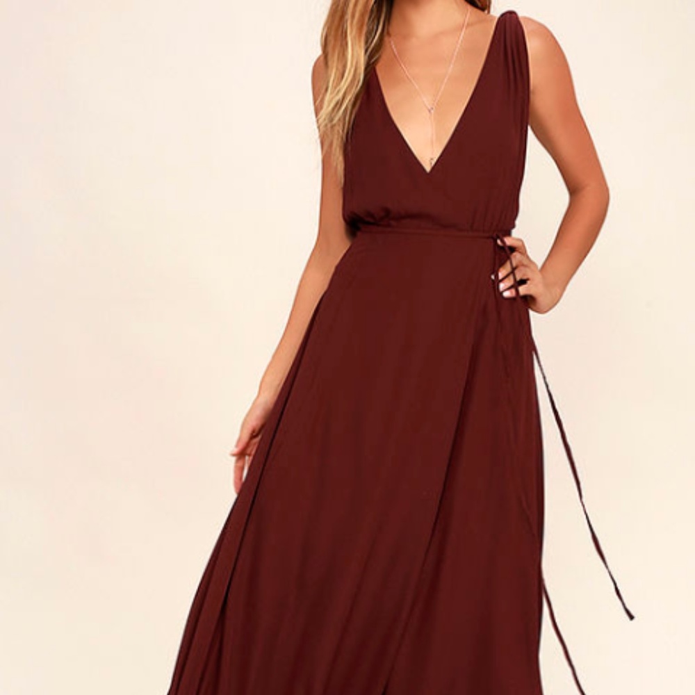 Strictly Ballroom Burgundy Maxi Dress